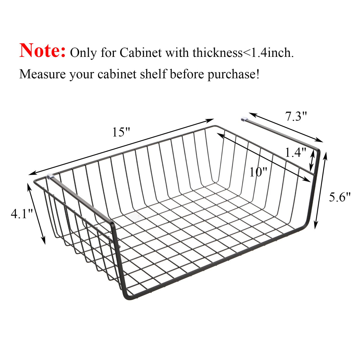 Tebery hanging storage basket in pantry or cabinet for versatile storage.