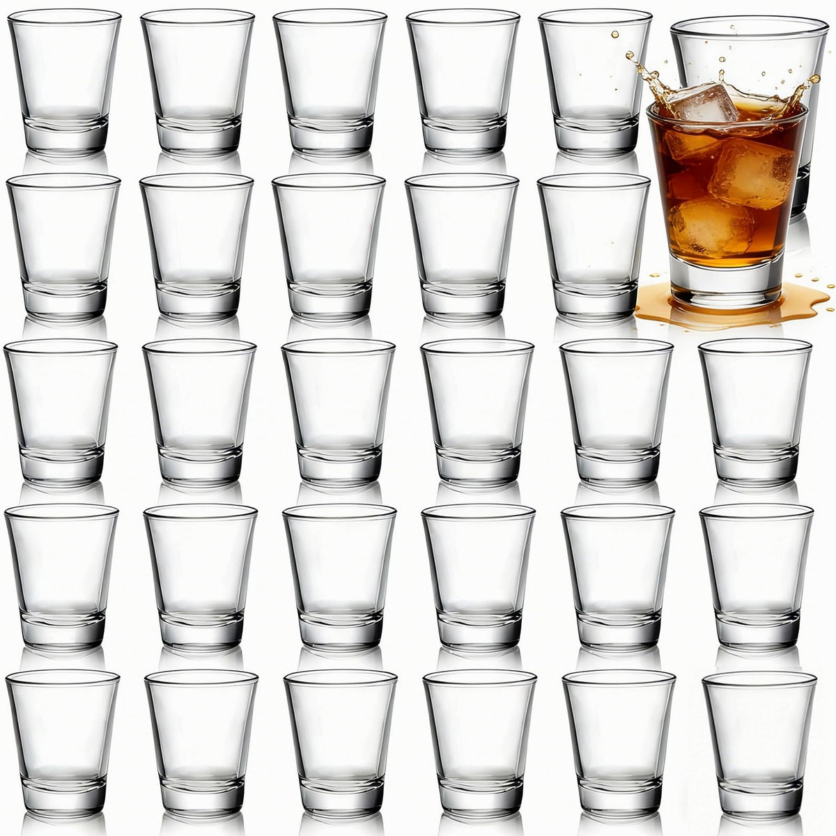 Tebery heavy-base shot glasses set for stable pouring at parties