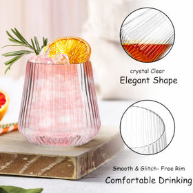 Tebery ridged origami plastic champagne tumbler adds texture and elegance.