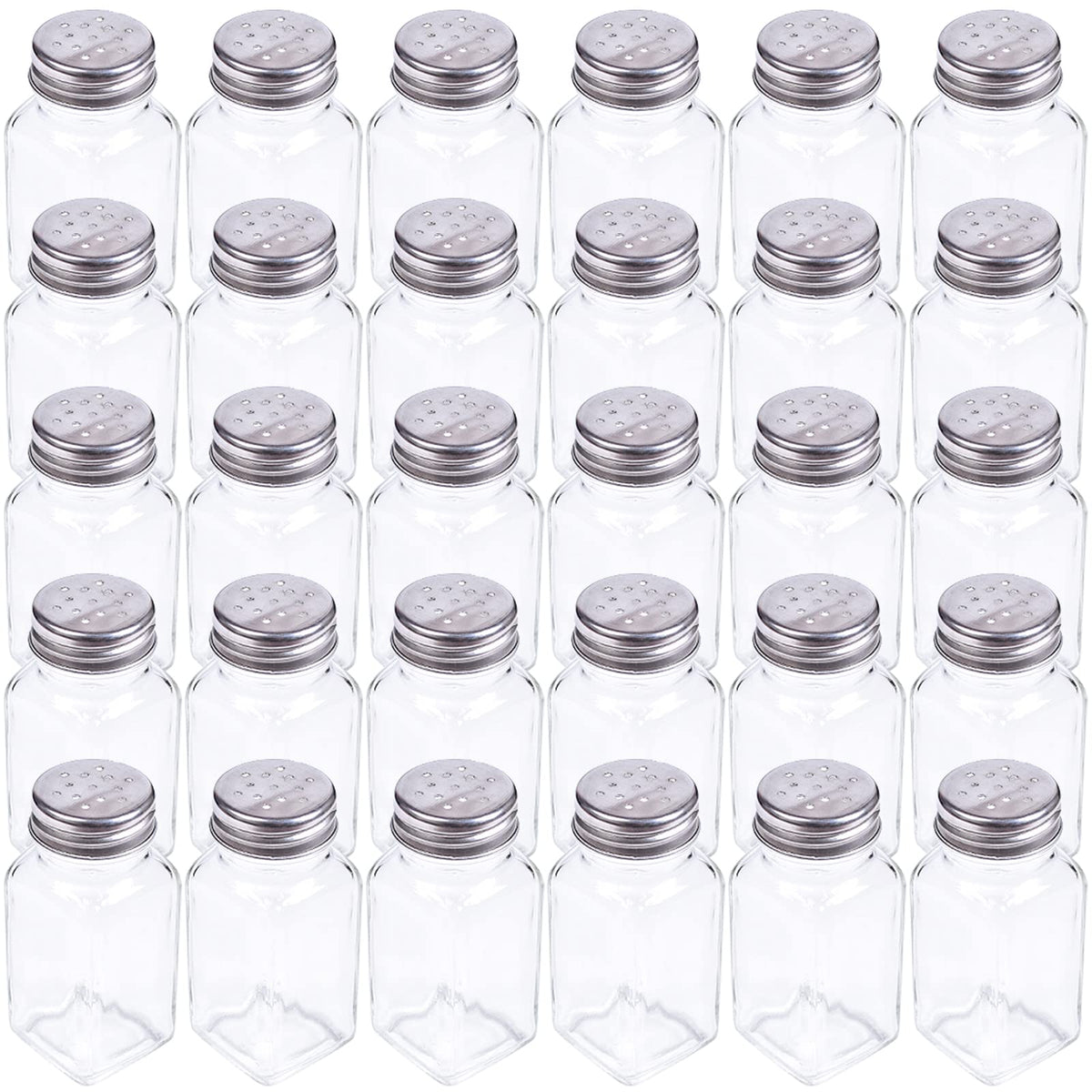Tebery glass salt and pepper shakers with mushroom tops on a clean tabletop for elegant presentation