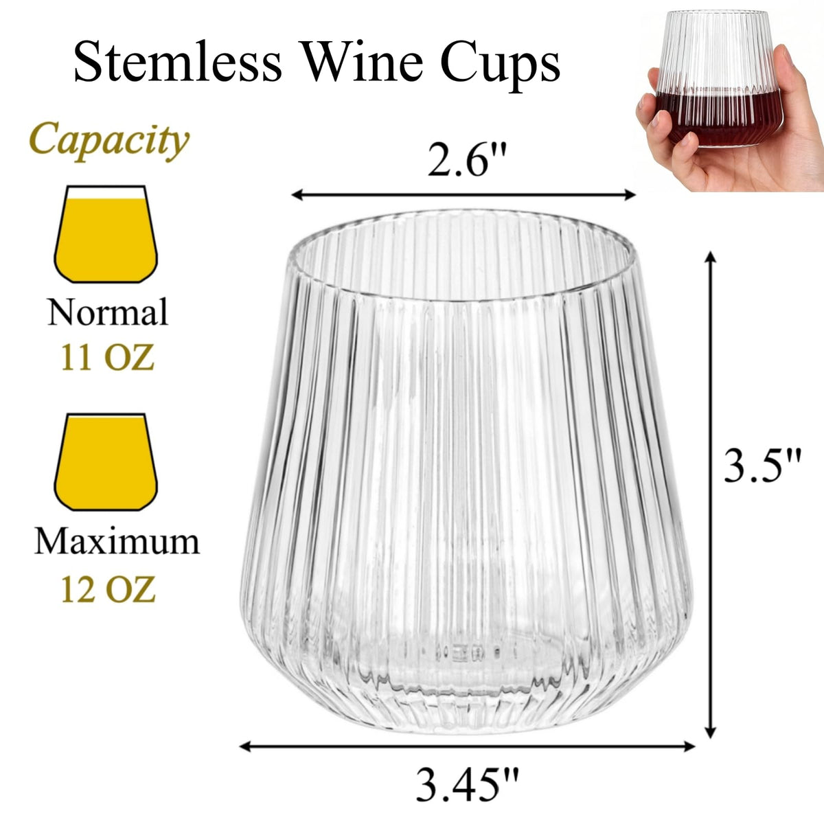 Tebery stemless plastic wine glasses showcase clear, shatterproof design for outdoor events.