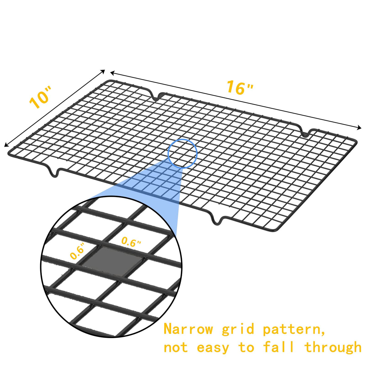 Tebery sturdy grid pattern wire rack supports delicate pastries during cooling.