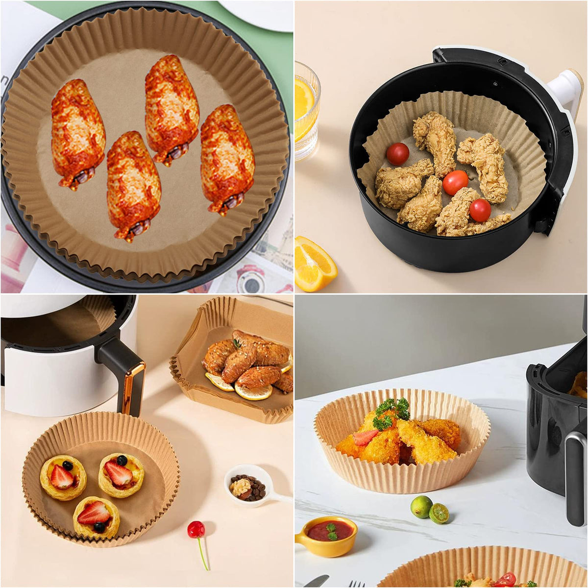 Tecbeauty food-grade natural wood pulp liners for safe contact with food.