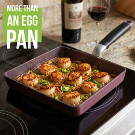 TECHEF Tamagoyaki pan oven-safe up to 350F and dishwasher-safe