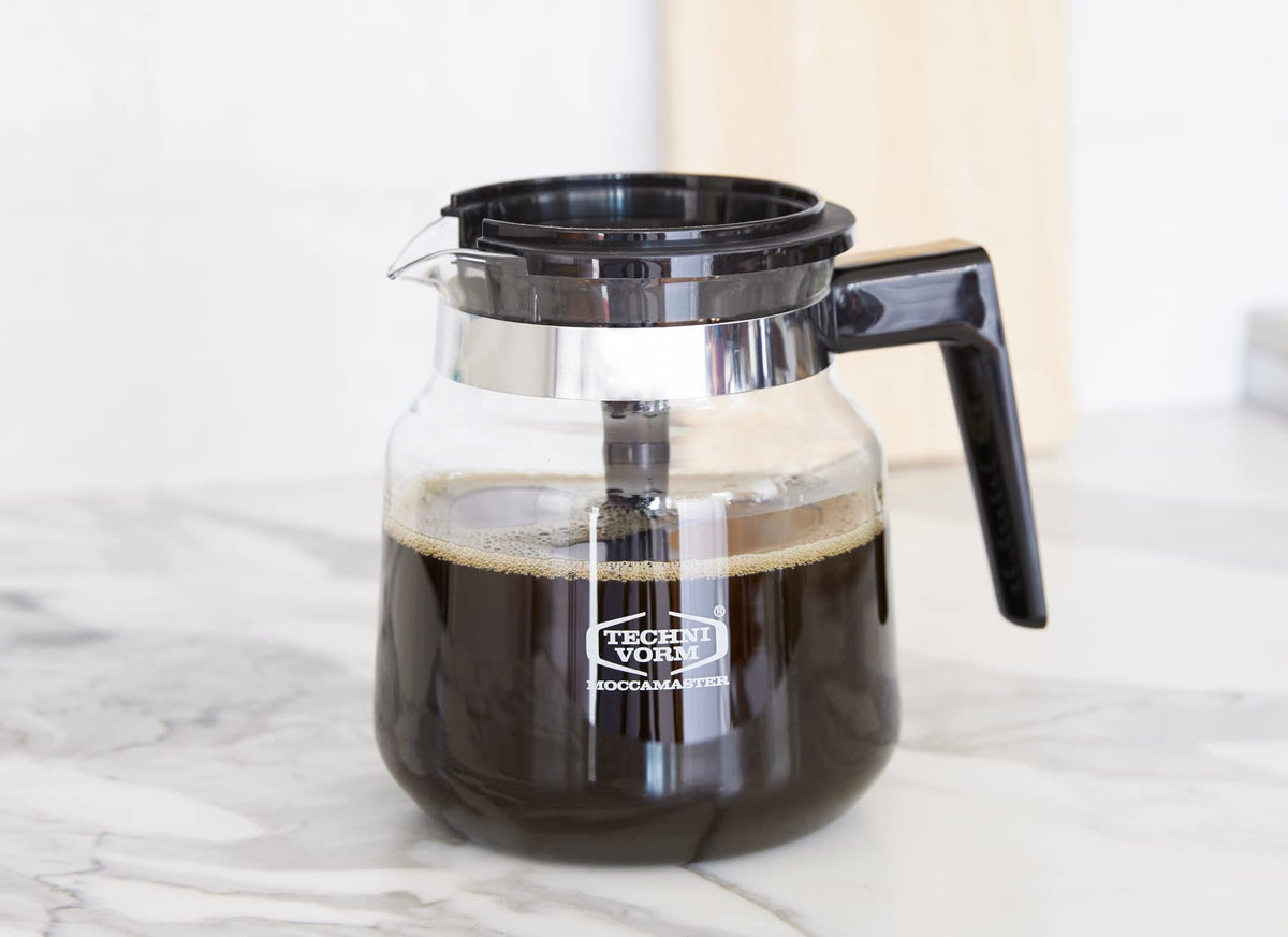 Technivorm Moccamaster 59835 glass carafe side view highlighting ergonomic handle