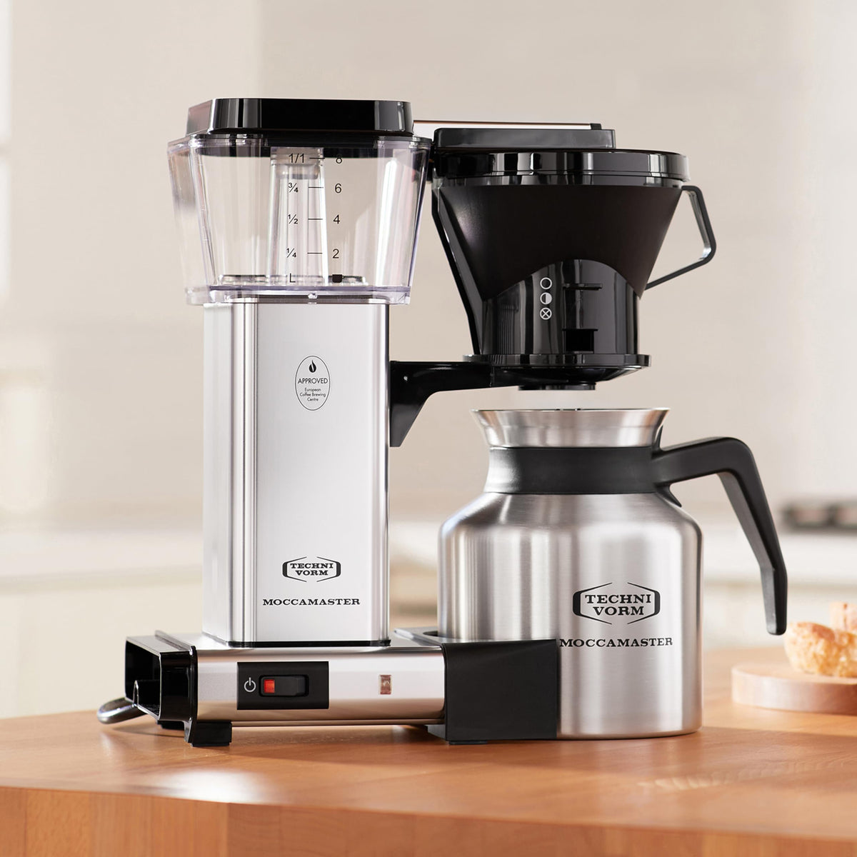 Close-up of KBTS brew-basket control for adjustable flow