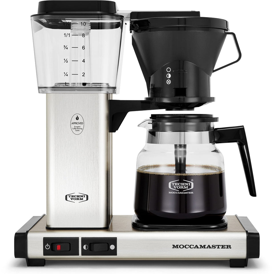 Technivorm Moccamaster glass carafe keeps 40-ounce brew warm and flavorful