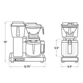 Technivorm Moccamaster half/full carafe selector enables flexible servings