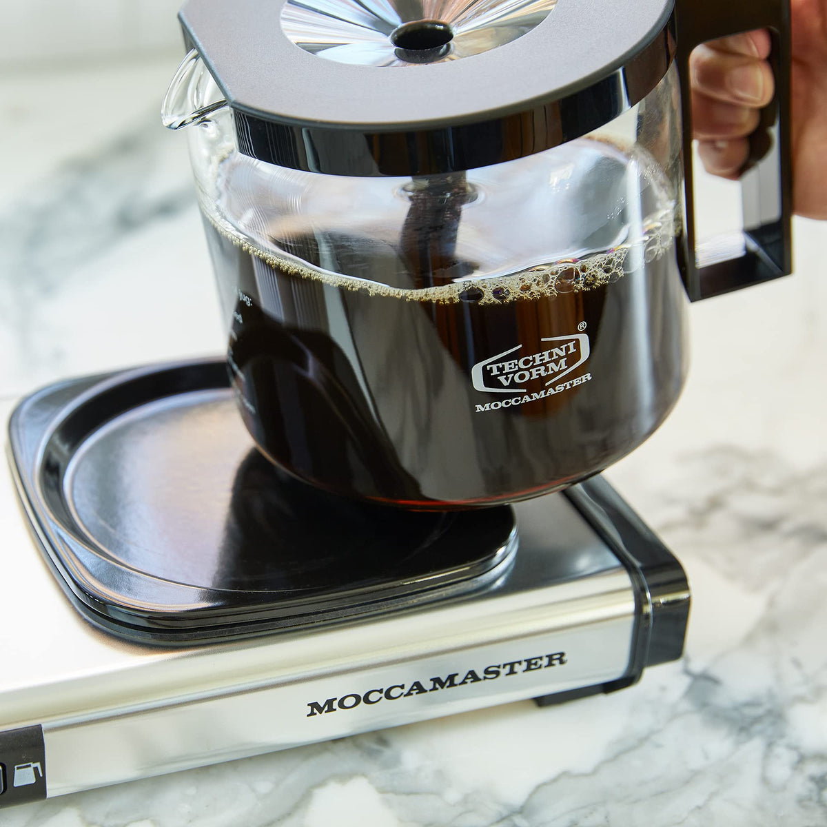 Technivorm Moccamaster KBGV Select operates quietly with auto-off safety feature.