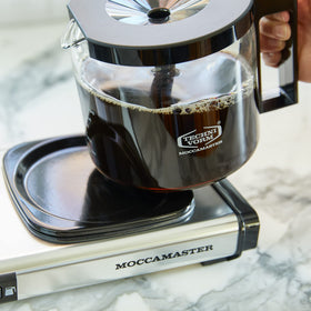 Technivorm Moccamaster KBGV Select operates quietly with auto-off safety feature.