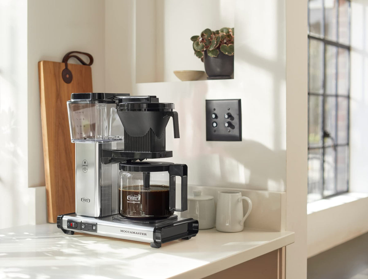 Technivorm Moccamaster polished silver finish adds premium kitchen appeal