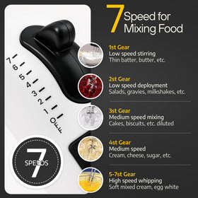 TechnoLegend hand mixer high-torque motor delivers smooth batters with minimal splatter.