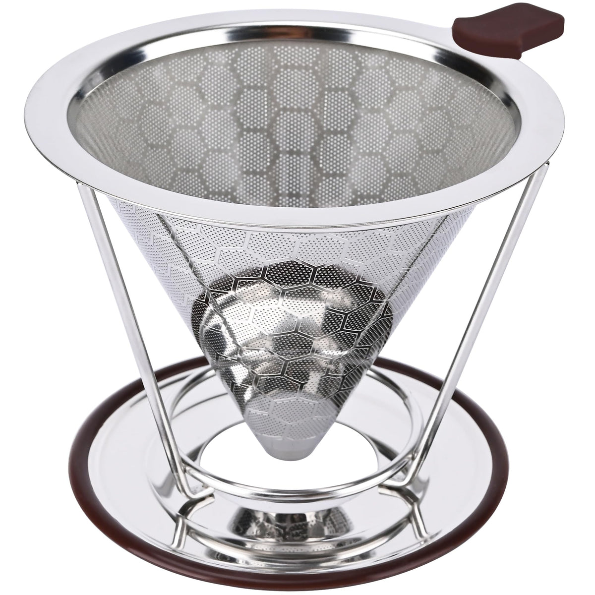 TechShare pour-over filter with 800-mesh steel for rich, clean extraction.