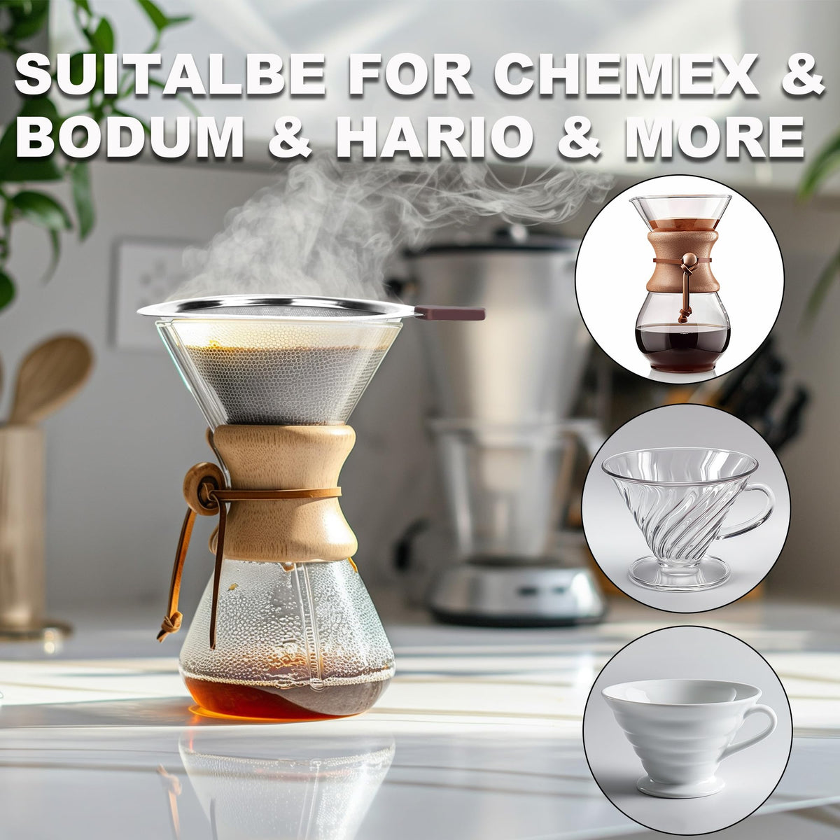 TECHSHARE reusable coffee filter saves waste while delivering consistent grind-to-cup clarity.