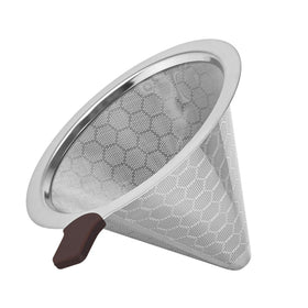 TECHSHARE stainless steel pour-over filter for Chemex and V60 enhances flavor without paper waste.