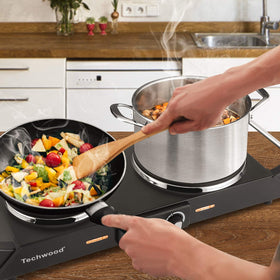 Techwood ideal for dorms, RVs, camping, and travel.