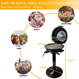Techwood Electric Grill double-layer design increases cooking capacity for gatherings.