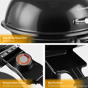 Techwood Electric Grill removable stand simplifies portability and setup.
