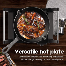 Techwood 1500W heating delivers fast preheat and efficient simmering.
