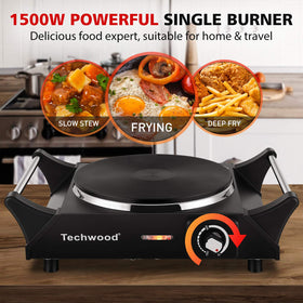 Techwood Hot Plate 7.3-inch cooktop heats sauces and breakfast items.