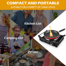 Techwood Hot Plate compatible with all cookware types for versatile use.