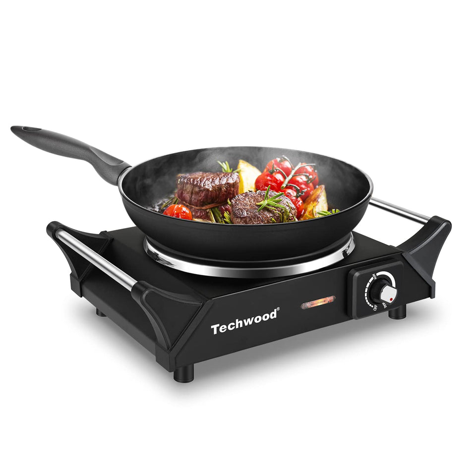 Techwood hot plate compact design ideal for dorms and travel