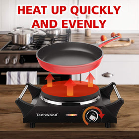 Techwood stainless steel body and cool-touch handle for safe transport.