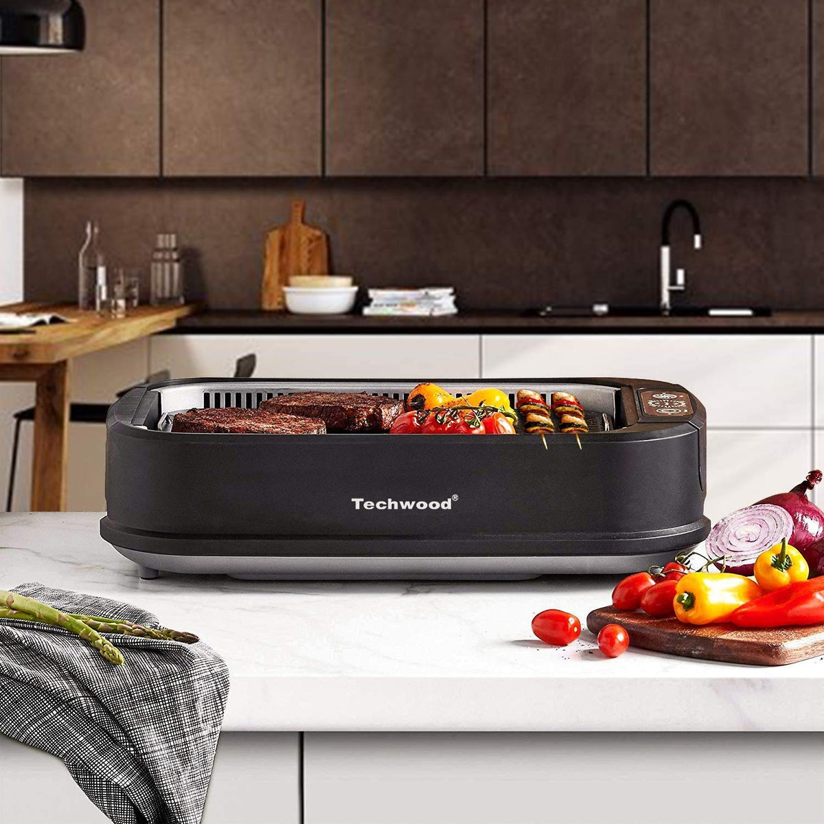 Turbo Smoke Extractor helps reduce smoke for indoor grilling.