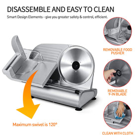 Techwood 200W motor powers smooth slicing of bread, vegetables, and fruits.
