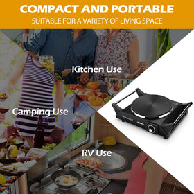 Techwood single burner with 7.3-inch cooktop fits most cookware