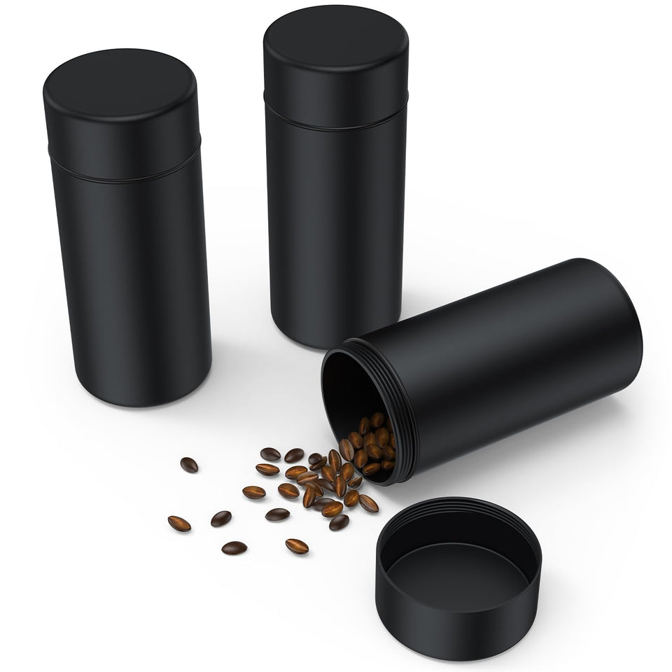 TecQach portable metal aluminum jar with three-pack for durable, travel-ready storage