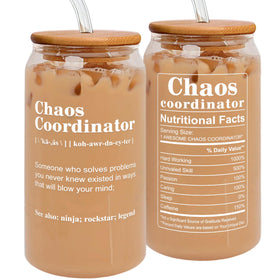 TEEBIM Chaos Coordinator tumbler 16oz for daily desk use.
