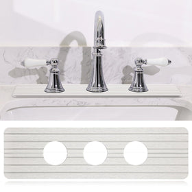 Teenyyou 3-hole white faucet mat showing three holes for secure fit and fast absorption.