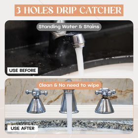 Teenyyou white faucet mat designed for kitchen and bathroom use with quick-dry tech.