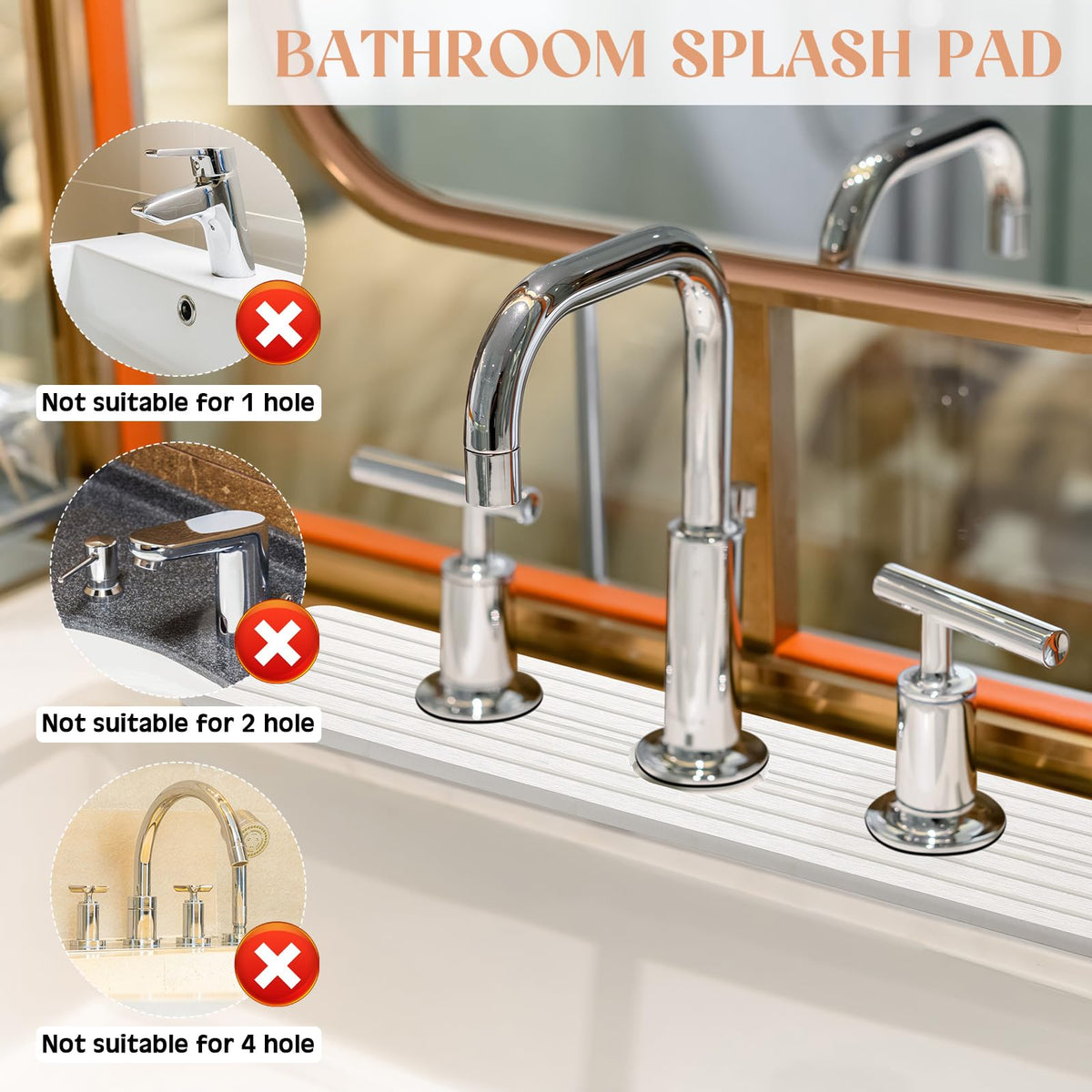 Teenyyou faucet mat with stripes emphasizing quick drying and drip control.