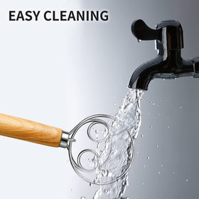 Hand-wash-only design preserves wooden handle finish