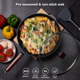 Teewe 13-inch wok serves 3–5 portions for family meals