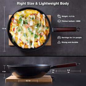 Teewe wok spatula protects non-stick surface while flipping ingredients