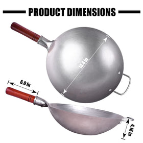 Close-up of the hammered texture on the Teewe wok showing craftsmanship
