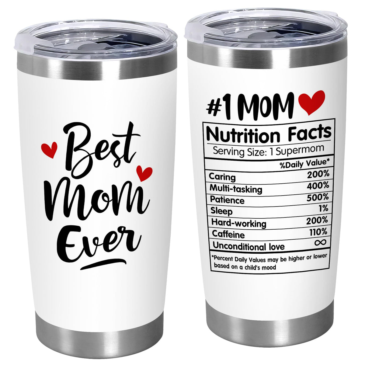 TEEZWONDER Mothers Day tumbler with lid for secure sipping on the go.