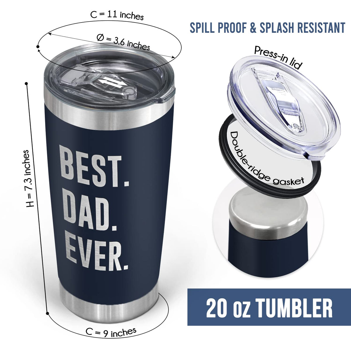 TEEZWONDER tight-seal lid tumbler minimizes leaks during travel.
