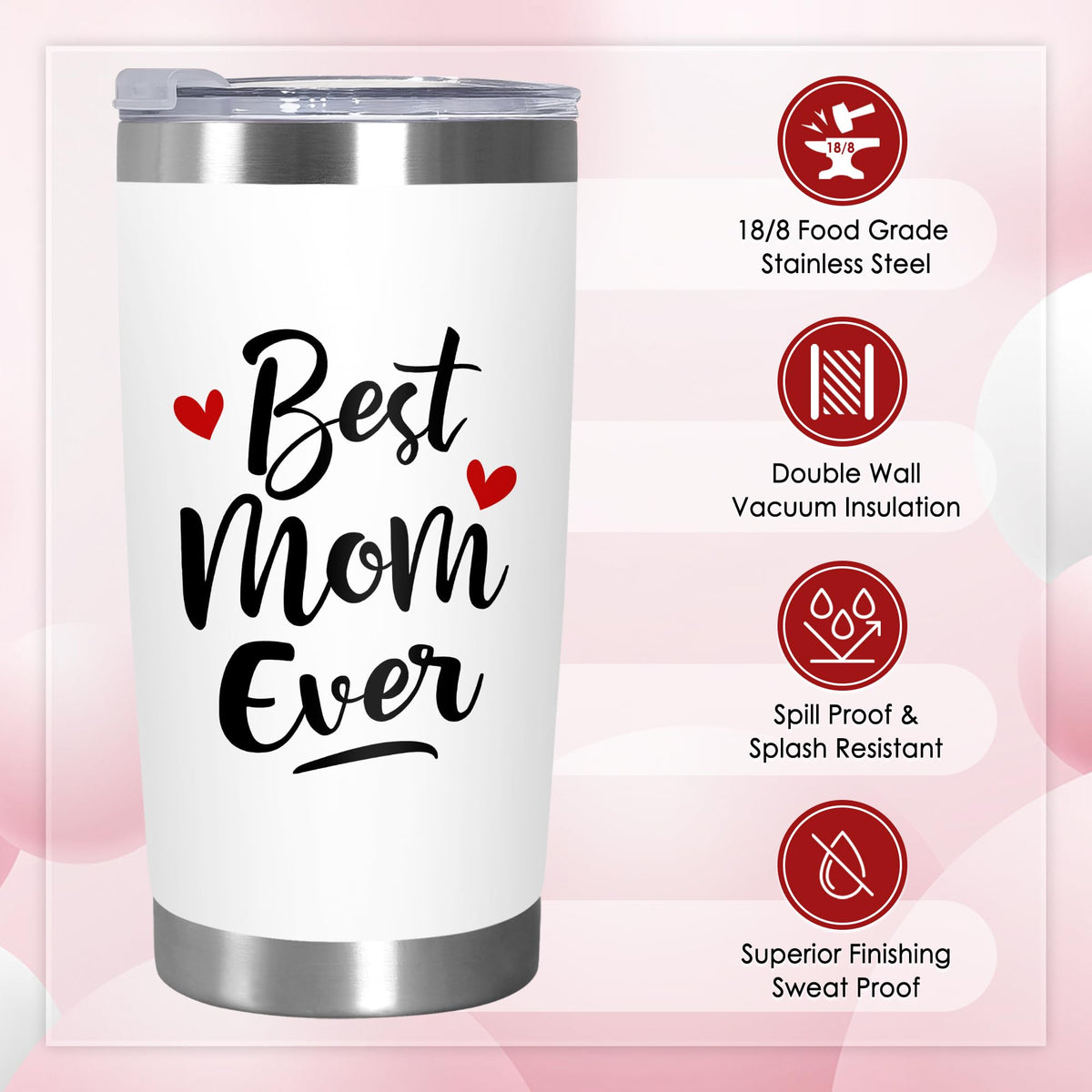TEEZWONDER 20 oz stainless steel tumbler with lid, ideal for daily coffee or tea.