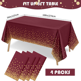 Tegeme gold-foil dot pattern tablecloth adds elegant sparkle to events