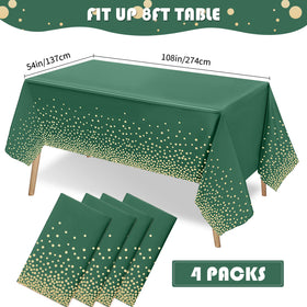 Tegeme gold foil dots pattern tablecloth enhances elegant party décor.