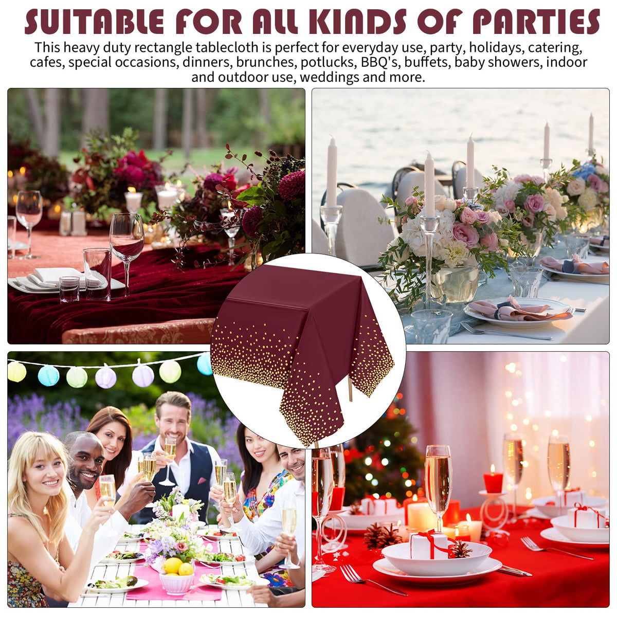 Tegeme Ramadan Mubarak party tablecloth enhances decor and mood