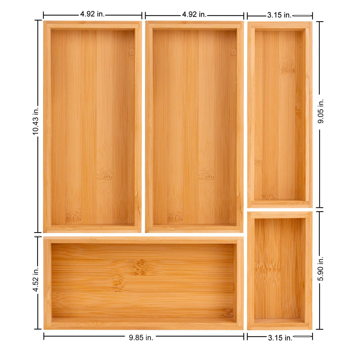 Teicui bamboo drawer organizers in an office setup for tidy organization
