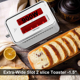 Teirdth stainless-steel toaster 900W heats evenly for fast toasting