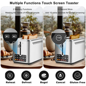 Teirdth touch-screen toaster control panel offers quick, personalized settings