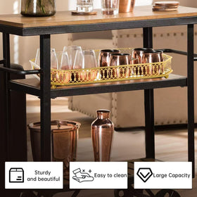 TEITEAI mirrored surface tray ideal for displaying mugs, glasses, and decanters.