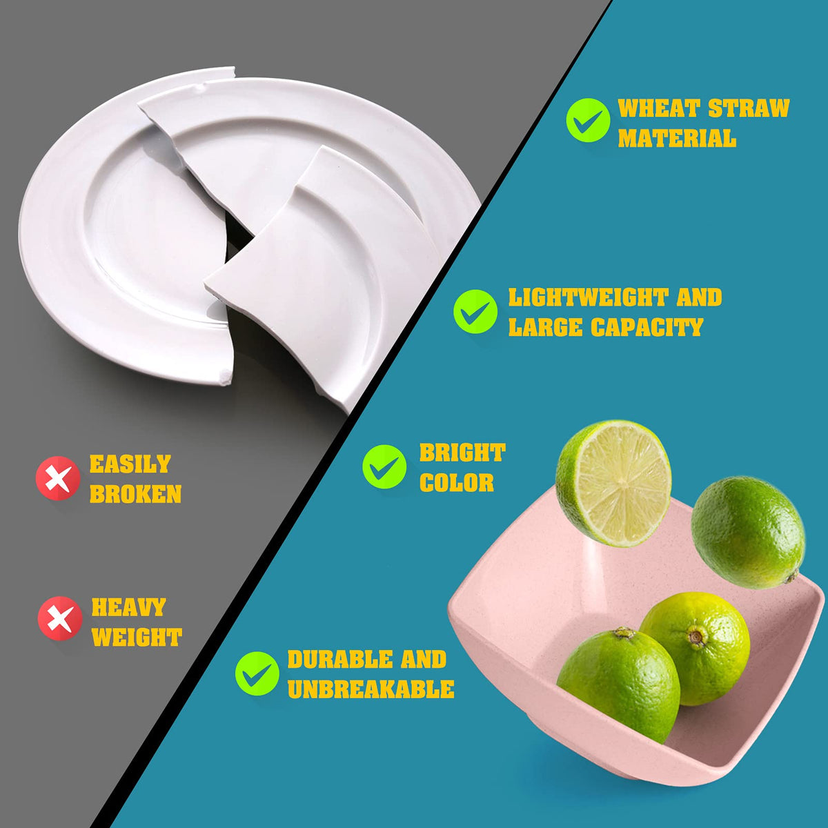 Teivio pink square snack bowl – versatile for snacks, sides, and desserts.